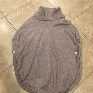 Tan sweater button down poncho